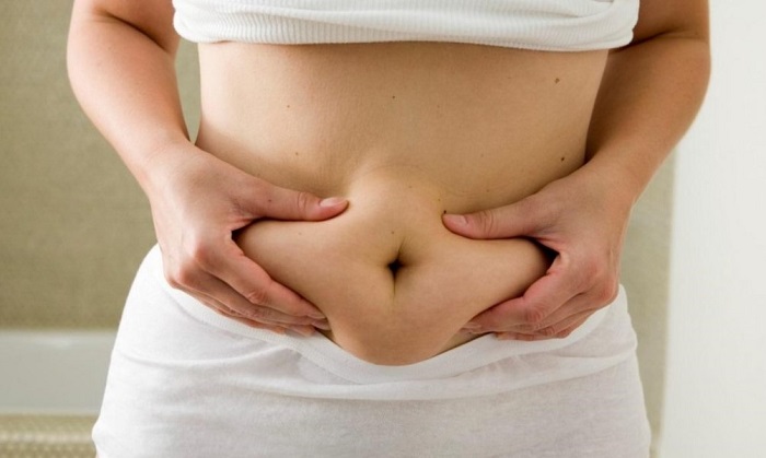 Belly fat accumulates due to unhealthy diet and lack of exercise 