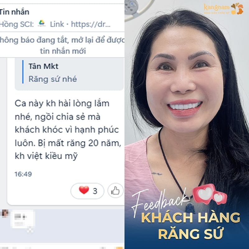 Khách hàng hài lòng với kết quả trồng răng