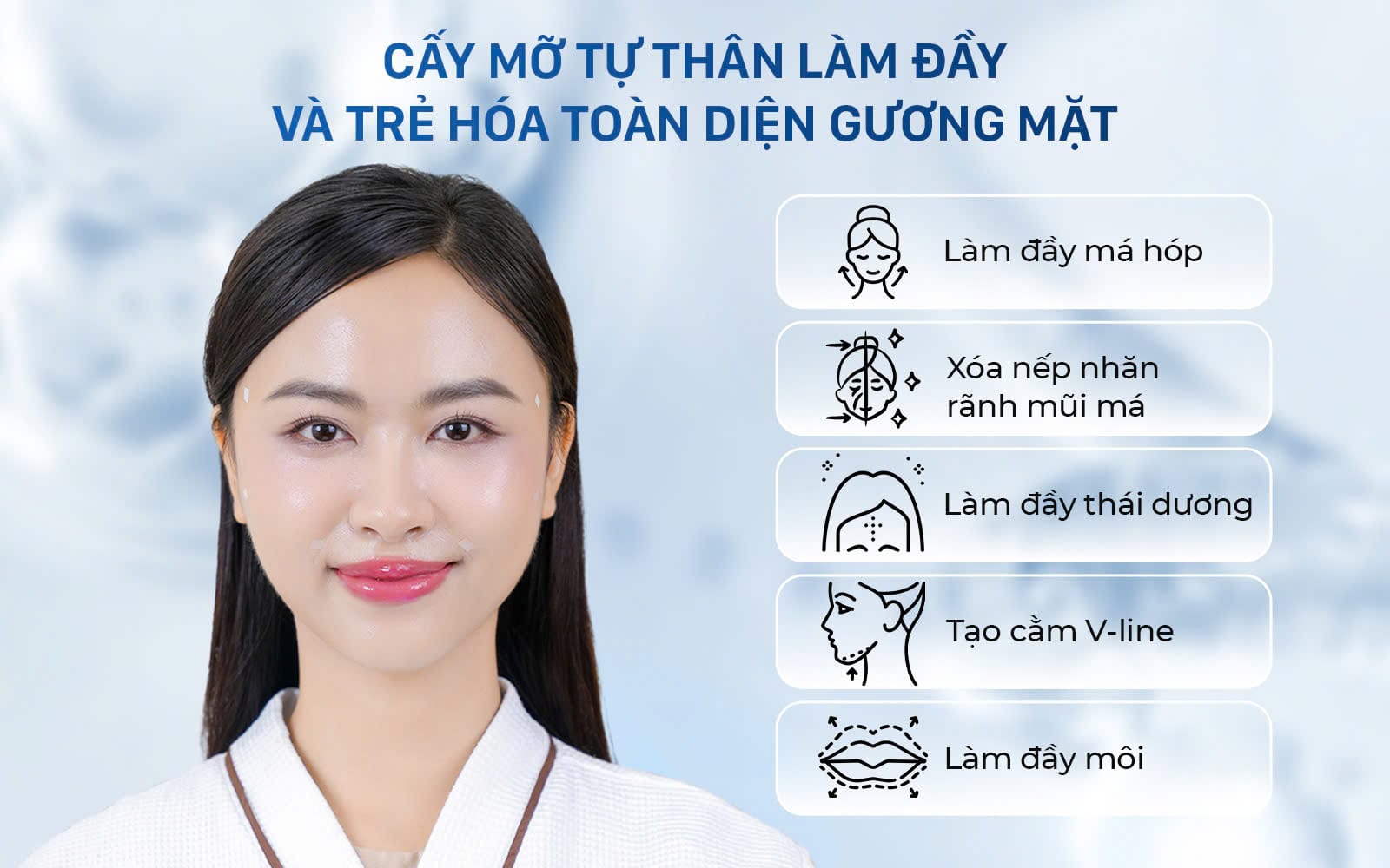 Cấy mỡ mặt giúp trẻ hóa toàn diện gương mặt