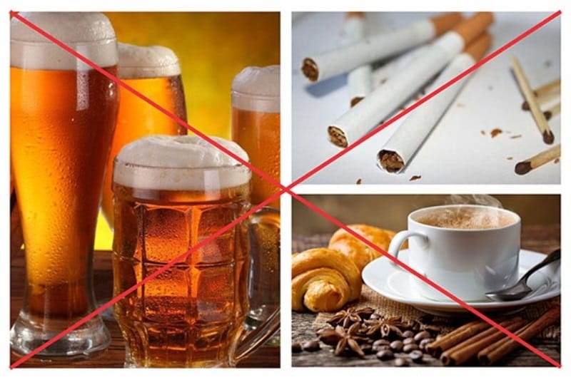 Avoid alcohol, smoking, and other stimulants after a thread lift.