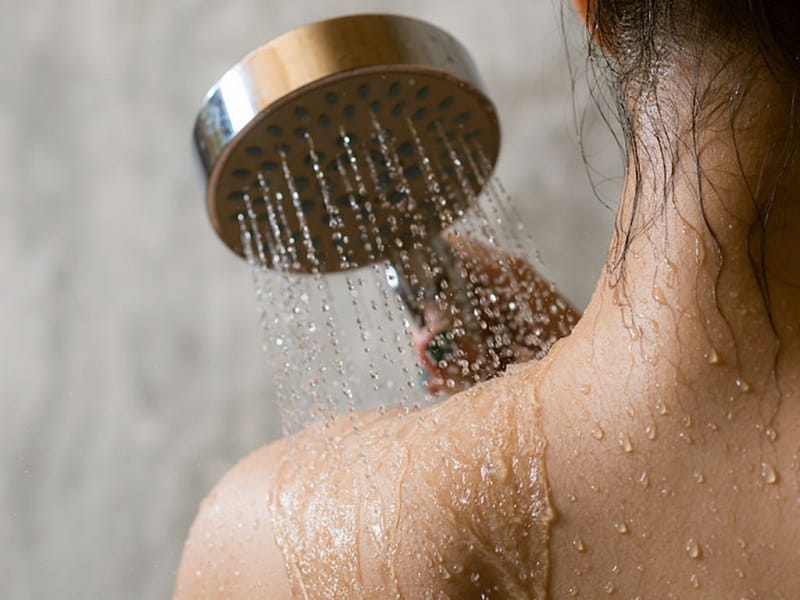When the body has stabilized and the wound has healed, clients can shower normally