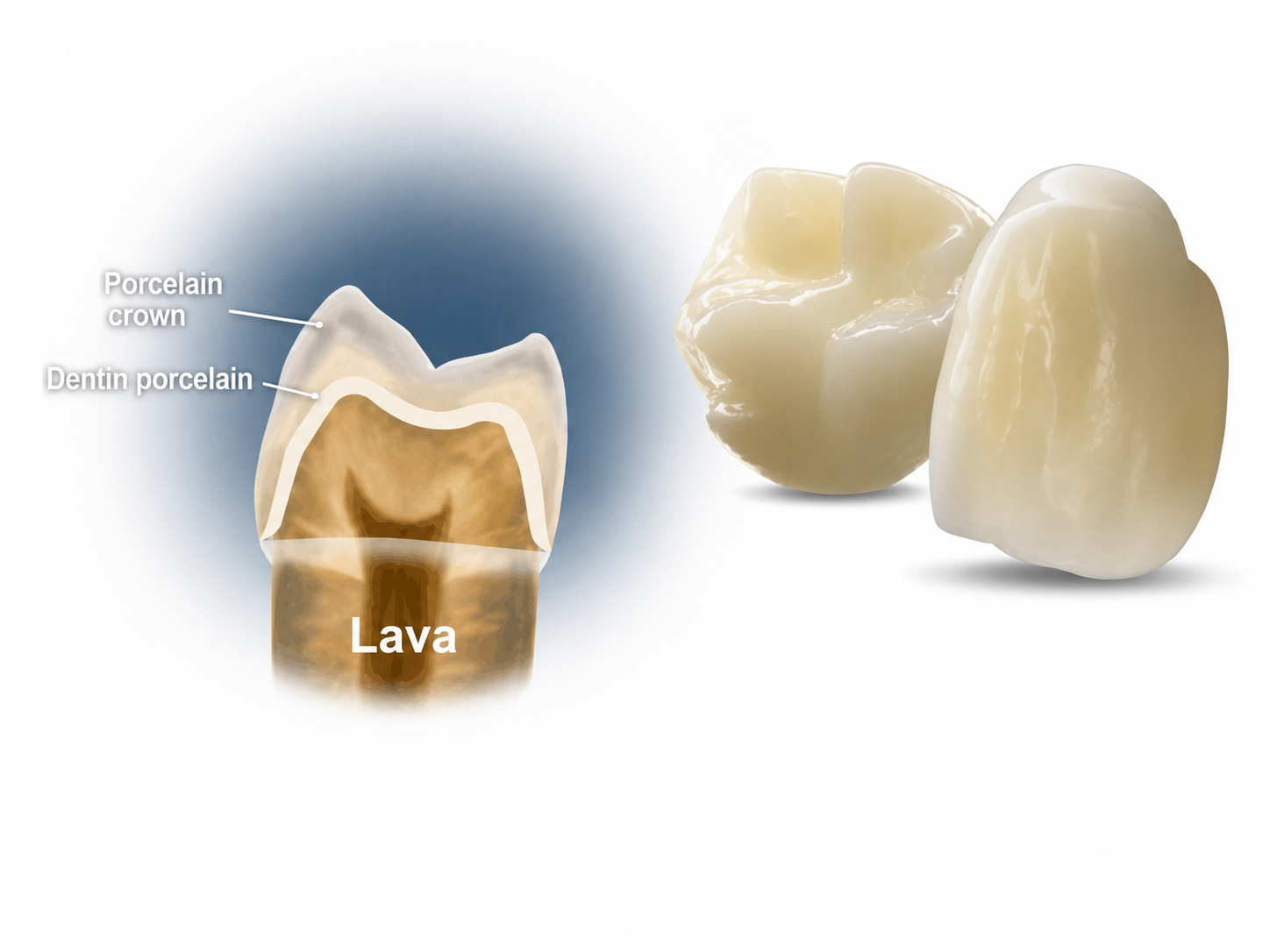 What are Lava porcelain crowns?