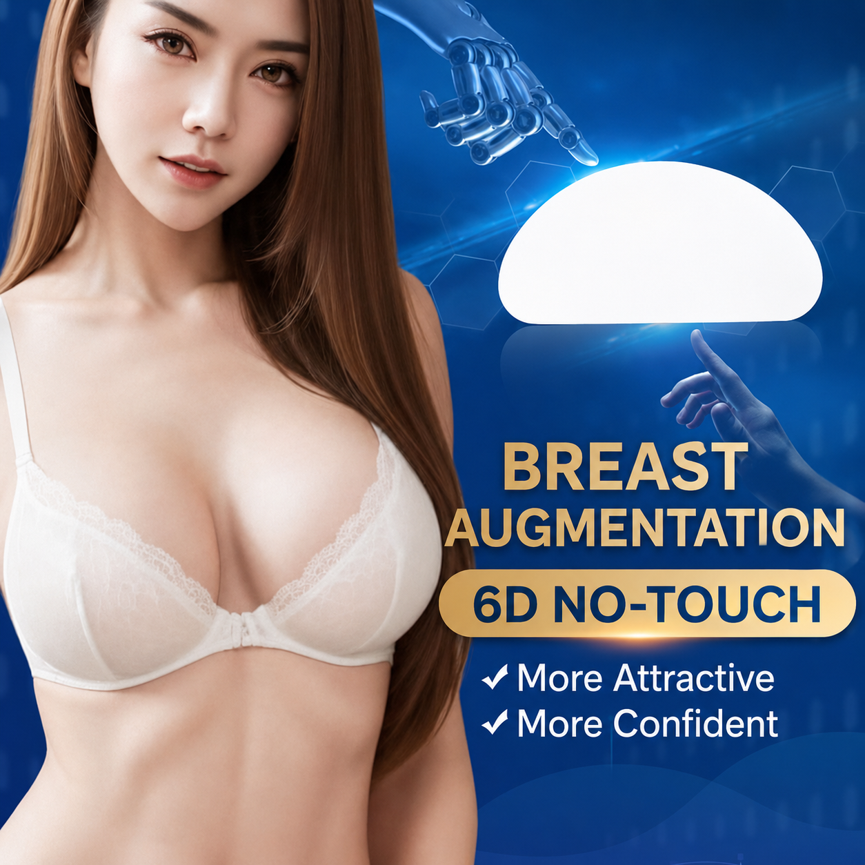 "Touchless" 6D breast augmentation offers numerous outstanding advantages. 
