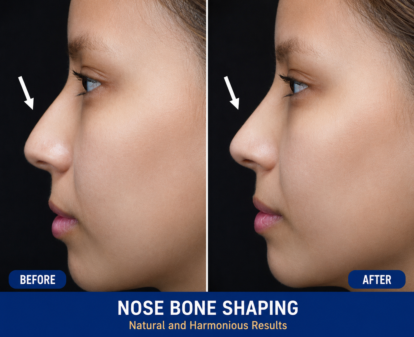 Dorsal hump correction may create a straighter and more balanced nasal bridge.