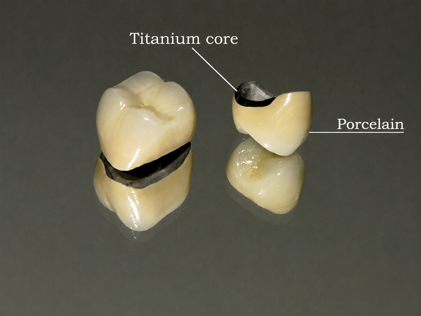 Titan Margin crowns have a framework made from titanium alloy.