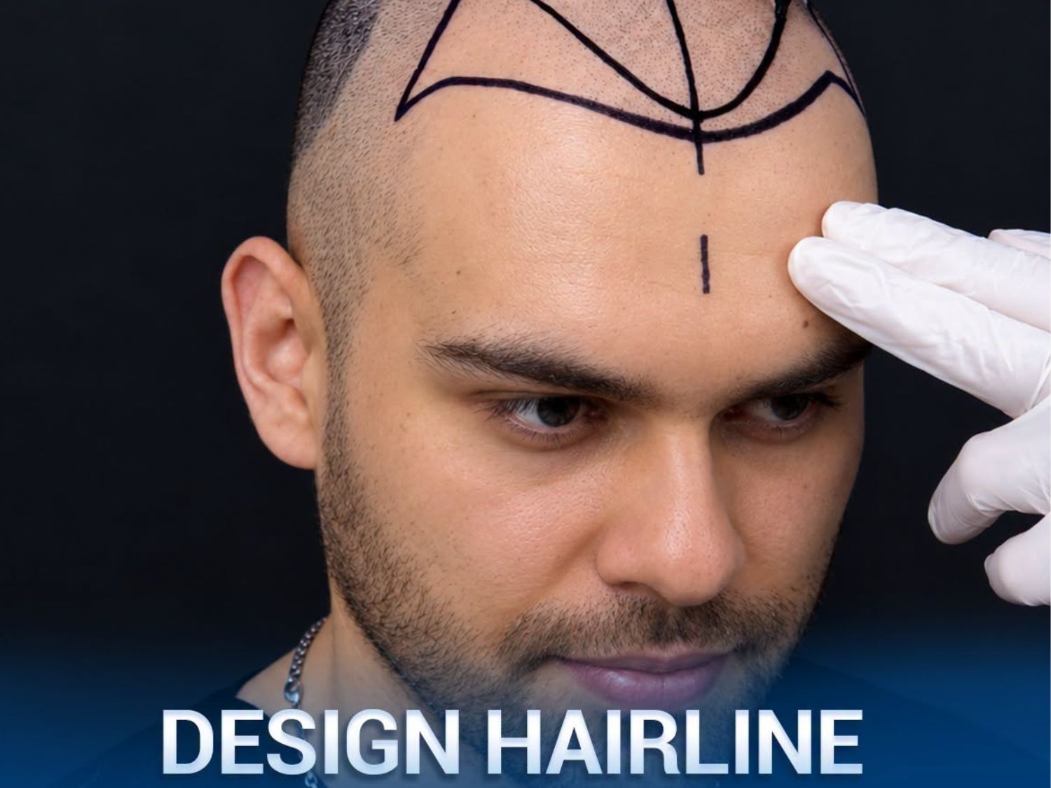 The hairline design stage determines the appropriate shape, height, and treatment area based on the client’s facial proportions before transplantation.